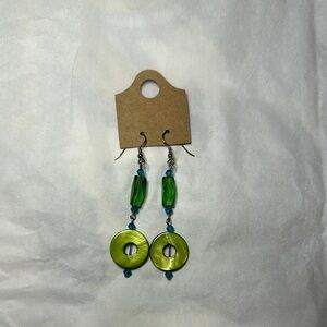 Green and Blue Dangle Earrings